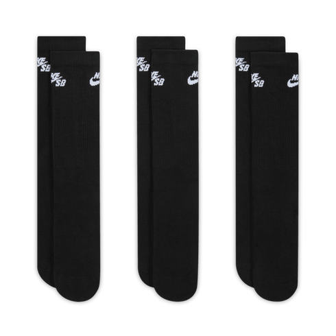 Nike Sb Ed Elvd Sb 3 Pairs Crew Socks - Black / Black / White - Streetart.fr