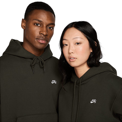 Nike SB Essential Logo Fleece Po Hood - Sequoia / White - Streetart.fr