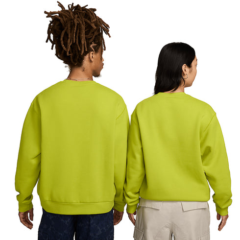 Nike SB Fleece Crew Essential Logo - Bright Cactus / White - Streetart.fr
