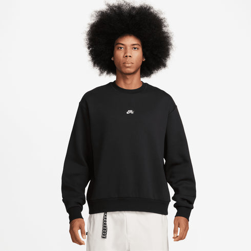 Nike Sb Fleece Crew Essential Logo Sweatshirt - Black / White - Streetart.fr
