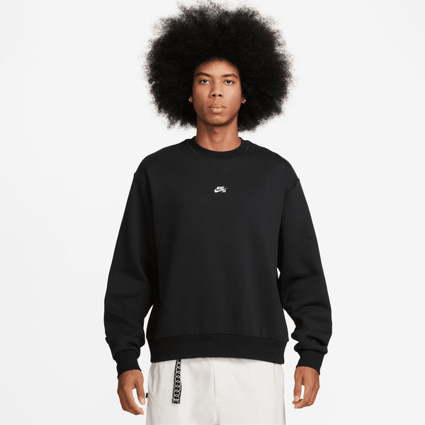 Nike Sb Fleece Crew Essential Logo Sweatshirt - Black / White - Streetart.fr