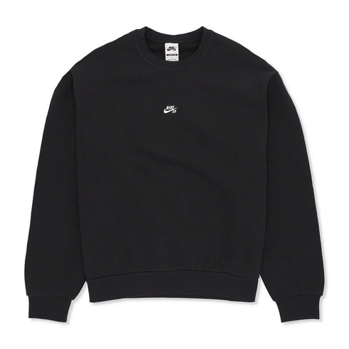 Nike SB Fleece Crew Essential Logo Sweatshirt - Black / White - Streetart.fr