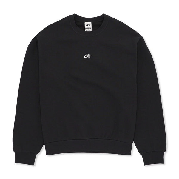 Nike SB Fleece Crew Essential Logo Sweatshirt - Black / White - Streetart.fr