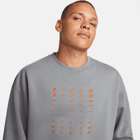 Nike SB Fleece Crew Fade Gfx Sweat Crew Smoke Grey - Streetart.fr