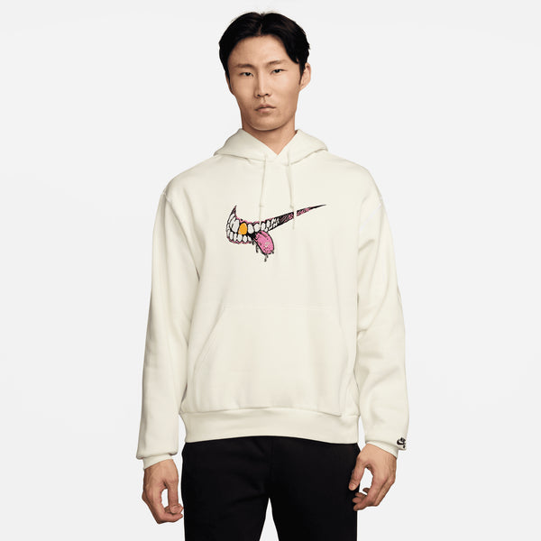 Nike Sb Po Smile Swoosh Grill Hoodie Sweat A Capuche - Sail / Black - Streetart.fr