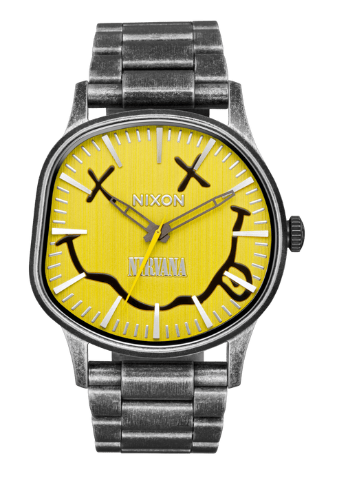 Nixon Nirvana Sentry Wobble - Yellow Nirvana Smiley - Streetart.fr
