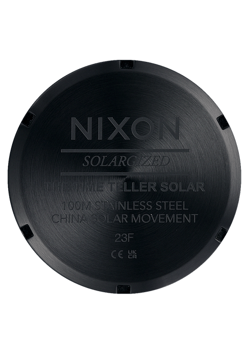 Nixon Time Teller Solar - All Black / White - Streetart.fr