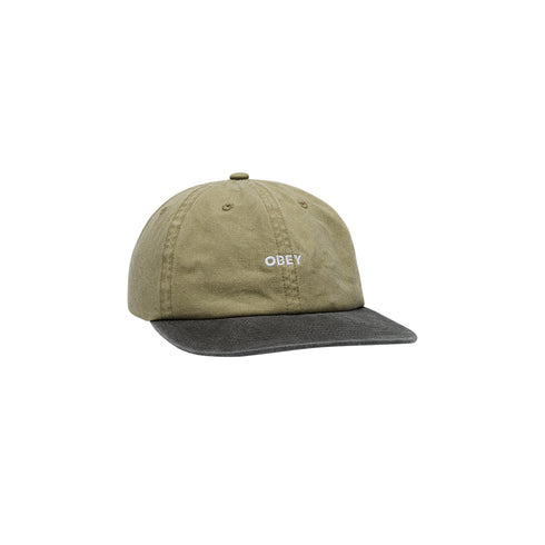 Obey 2 Tone Bold 6 Panel Strapback Cap Casquette - Pigment Khaki - Streetart.fr
