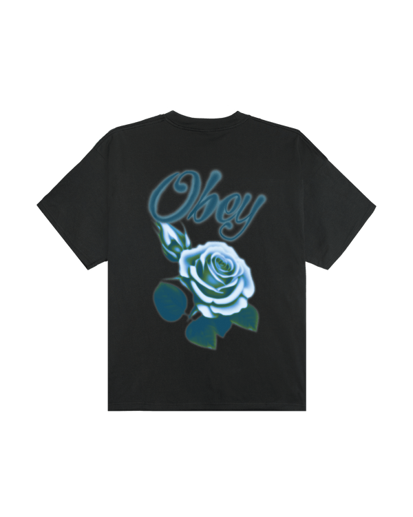Obey Airbrushed Rose - Vintage Black — t-shirt