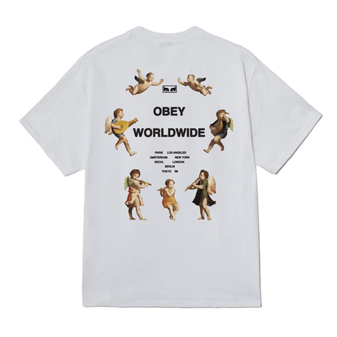 Obey Angels Above T-Shirt - White - Streetart.fr