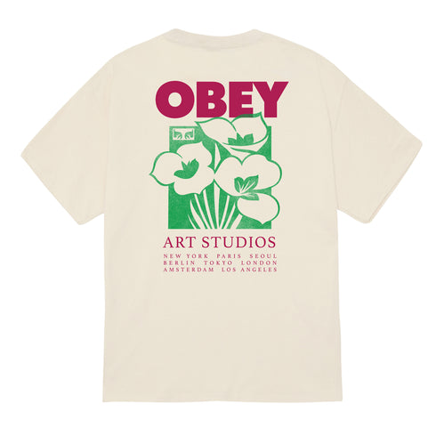 Obey Art Studio Flowers T-Shirt - Cream - Streetart.fr