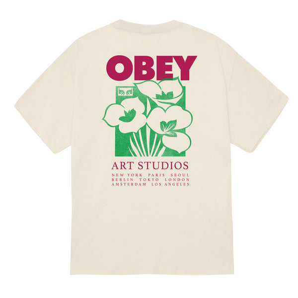 Obey Art Studio Flowers T-Shirt - Cream - Streetart.fr