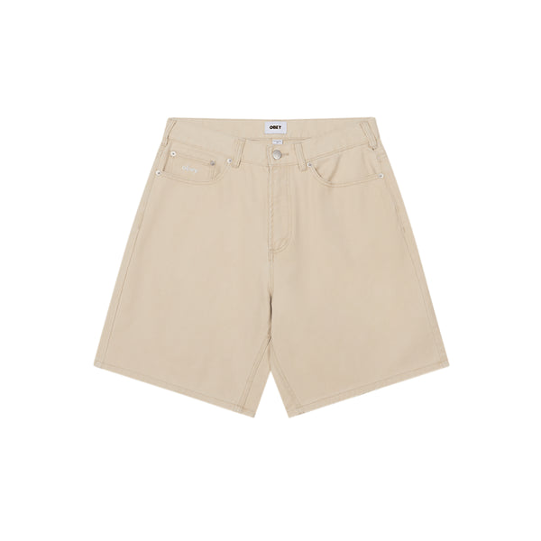 Obey Bigwig Baggy Denim Short - Pelican Faded Wash - Streetart.fr