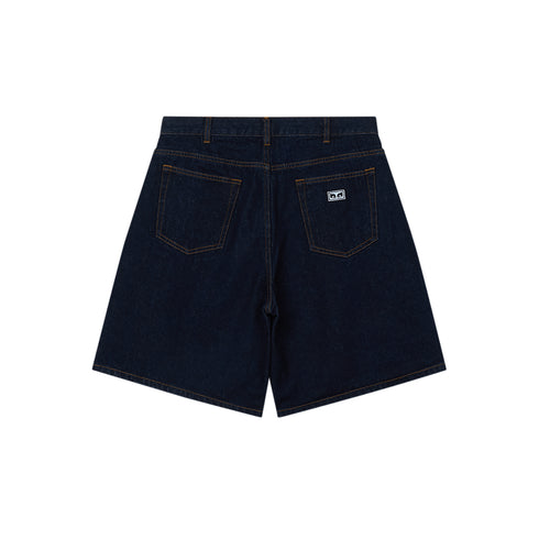 Obey Bigwig Baggy Denim Short - Rinse Indigo - Streetart.fr