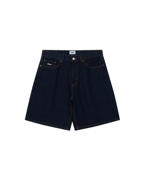 Obey Bigwig Baggy Denim Short - Rinse Indigo - Streetart.fr