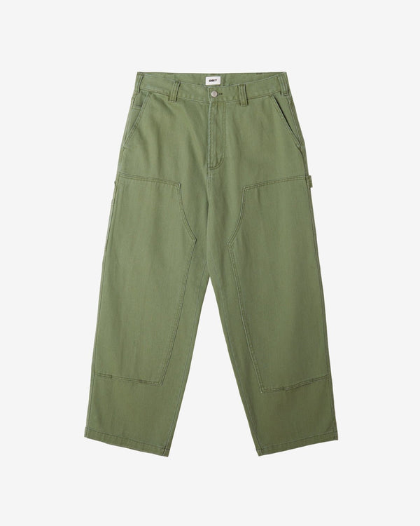 Obey Bigwig Denim Carpenter Pant Duck Green Faded — pantalon