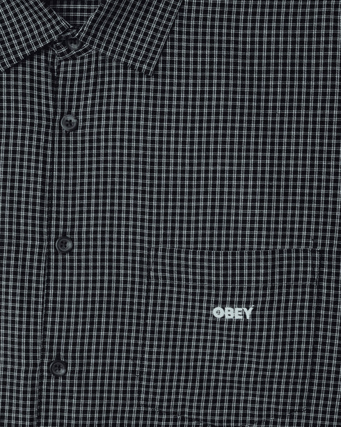 Obey Bigwig Frank Woven Surf Shirt - Black Multi - Streetart.fr