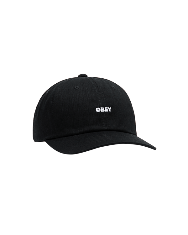 Obey Bold Curve 6 Panel Strapback Cap - Black - Streetart.fr