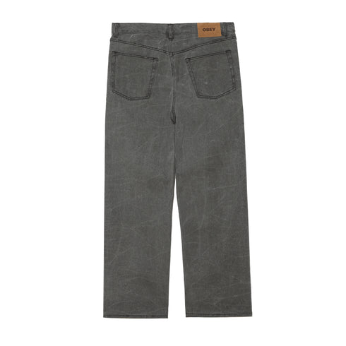 Obey Classic Wrinkle Baggy Denim Pant - Black Wrinkle Wash - Streetart.fr