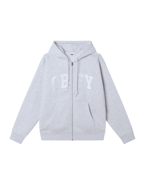 Obey Collegiate Zip Hood Zip - Ash Grey — sweat à capuche
