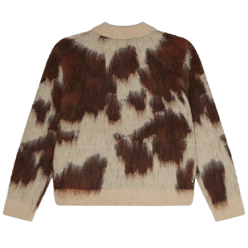 Obey Cow Pattern Zip Sweater - Cow Multi - Streetart.fr