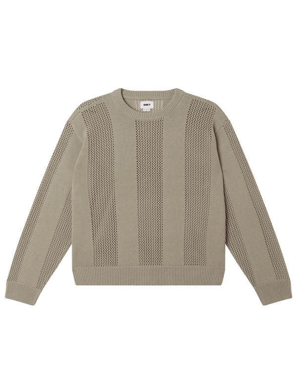 Obey Crochet Sweater - London Fog — sweatshirt
