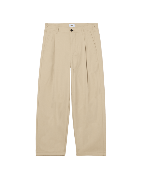 Obey Dean Pleated Pant - Cement — pantalon