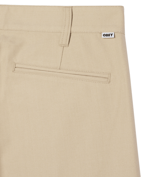 Obey Dean Pleated Pant - Cement - Streetart.fr