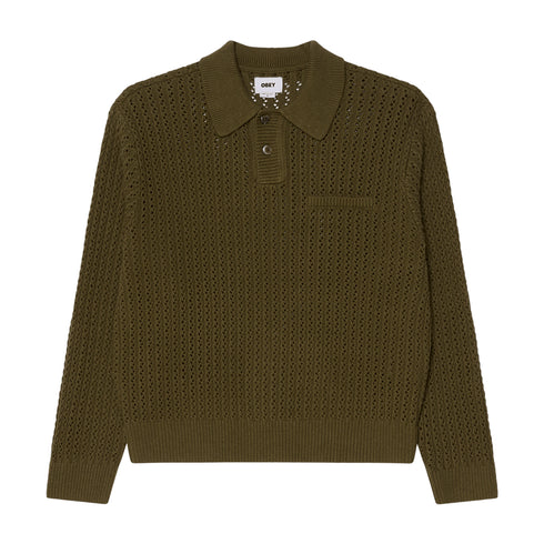 Obey Duane Polo Sweater Polo - Tea Leaf - Streetart.fr