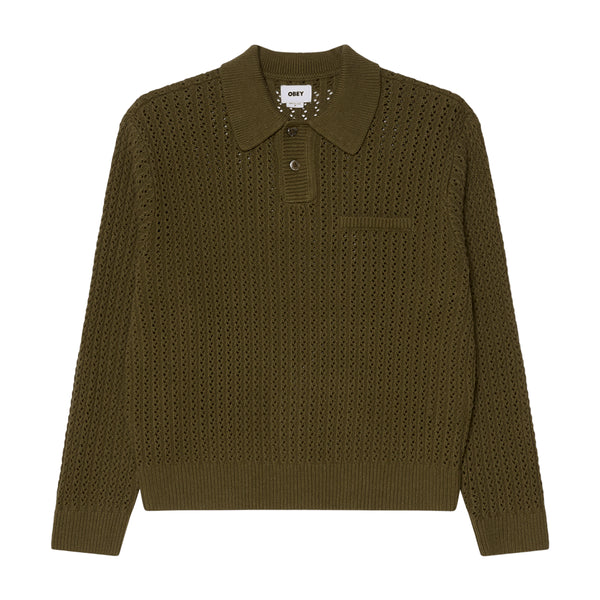 Obey Duane Polo Sweater Polo - Tea Leaf - Streetart.fr
