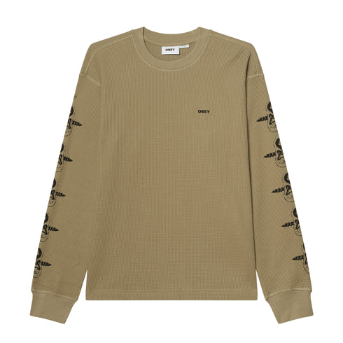 Obey Ears Thermal Ls T-shirt Manches Longues - Vetiver - Streetart.fr