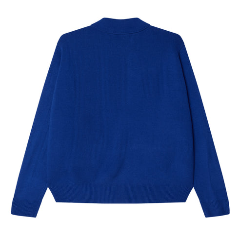 Obey Floral Zip Cardigan Sweatshirt - Surf Blue - Streetart.fr