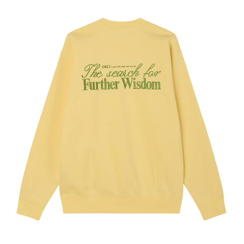 Obey Further Wisdom Crew Sweatshirt - Pale Banana - Streetart.fr