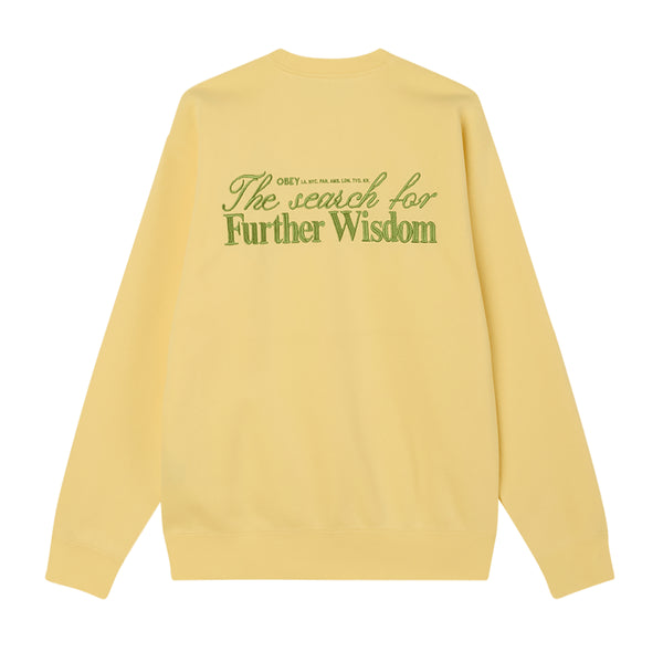 Obey Further Wisdom Crew Sweatshirt - Pale Banana - Streetart.fr