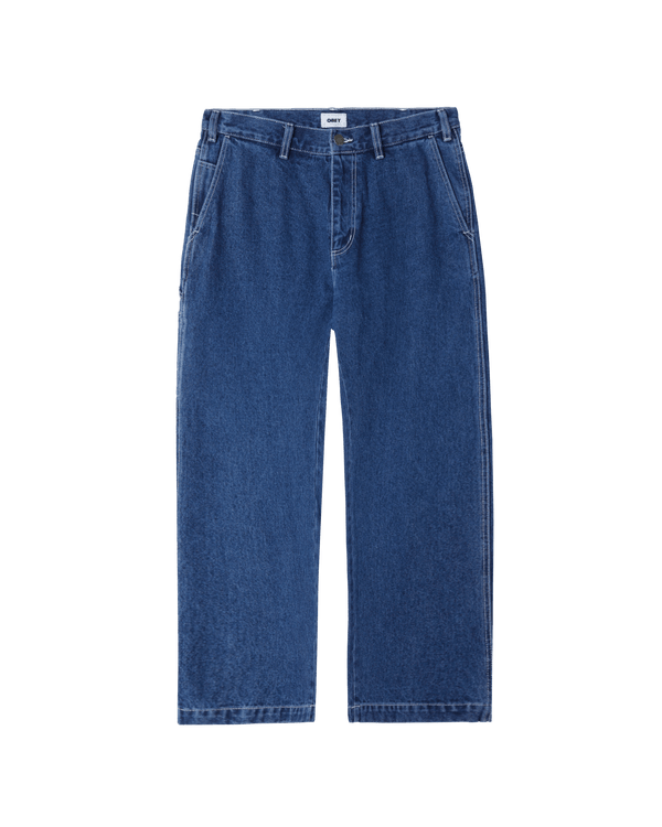 Obey Hardwork Carpenter Denim Pant Stonewash Indigo — pantalon