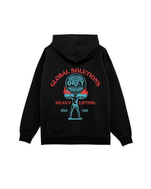 Obey Heavy Lifting Hood - Black - Streetart.fr