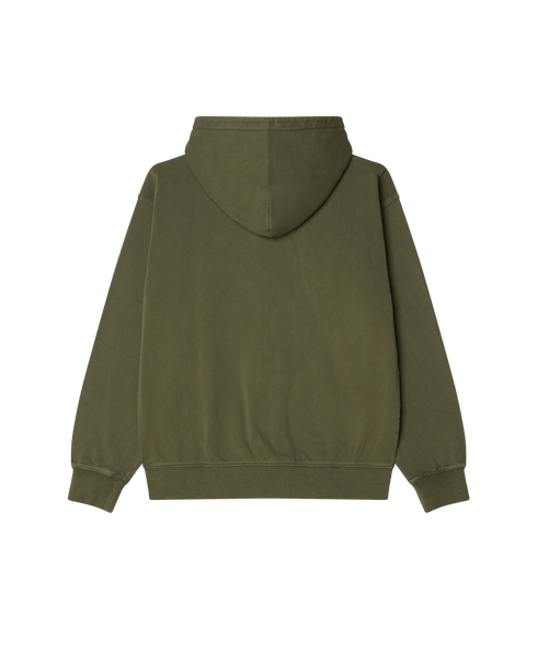 Obey Hybrid Faded Zip Hood - Deep Lichen Green - Streetart.fr