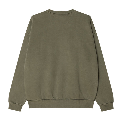 Obey Lowercase Pigment Crew Sweatshirt - Pigment Deep Lichen Green - Streetart.fr