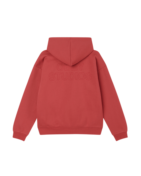 Obey Obey Studios Extra Heavy Hoodie - Mineral Red - Streetart.fr