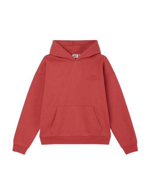 Obey Obey Studios Extra Heavy Hoodie - Mineral Red - Streetart.fr