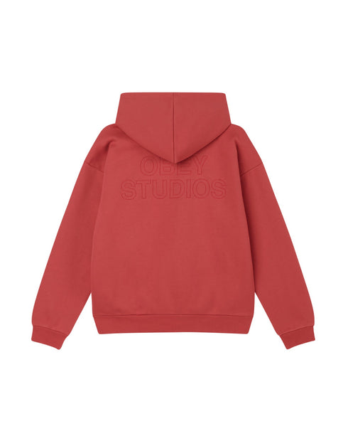 Obey Obey Studios Extra Heavy Hoodie - Mineral Red - Streetart.fr