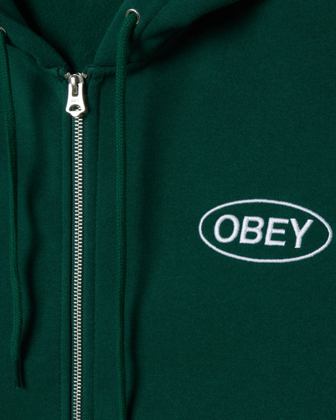 Obey Oval Zip Hood Zip - Rainforest - Streetart.fr