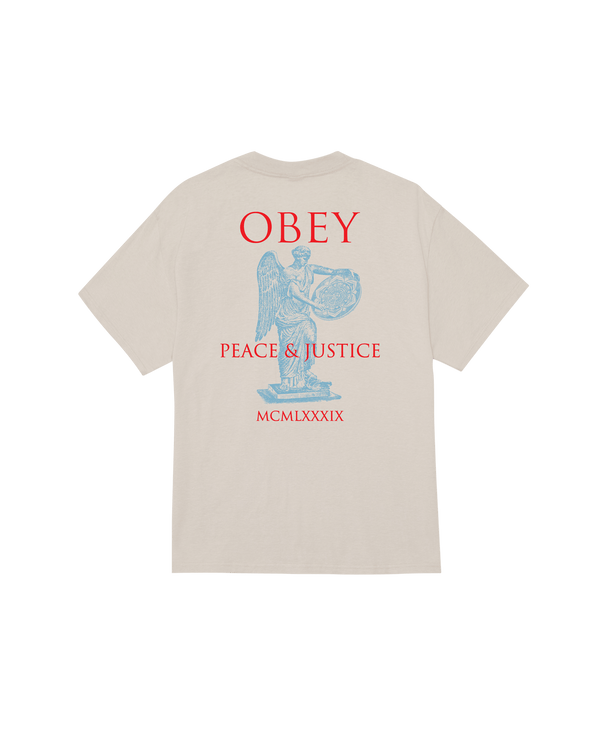 Obey Peace & Justice Statue - Silver Grey — t-shirt