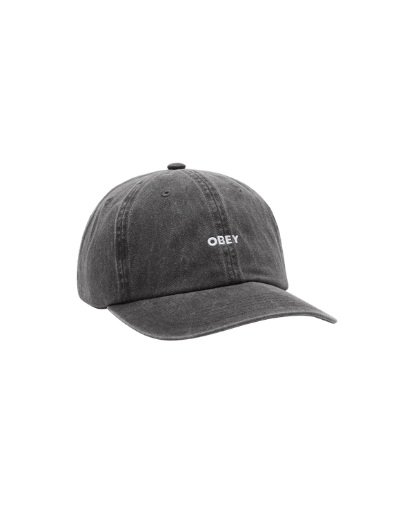 Obey Pigment Bold 6 Panel Strapback Cap - Pigment Black - Streetart.fr