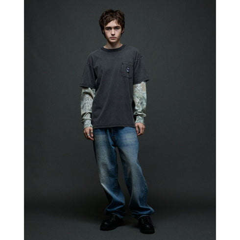 Obey Post 2Fer L/S T-Shirt - Dusty Black / Limo Multi - Streetart.fr