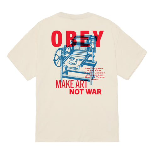 Obey Printing Press Make Art T-Shirt - Cream - Streetart.fr