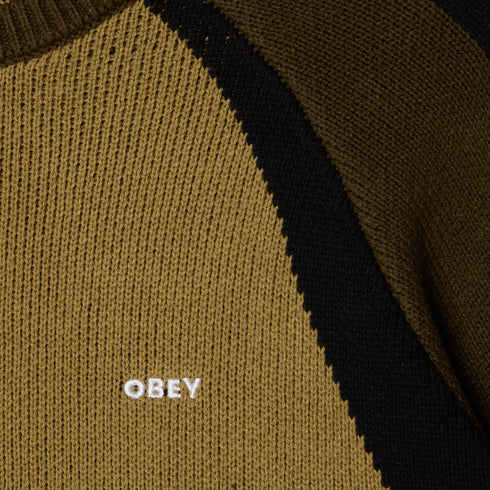 Obey Raglan Crew Neck Sweater Sweatshirt - Mermaid Green Multi - Streetart.fr