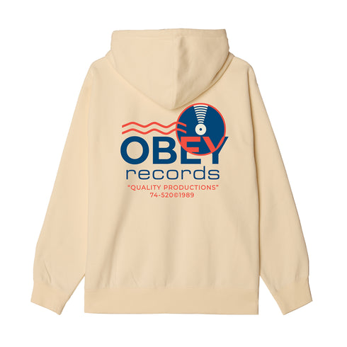 Obey Record Sound Waves Sweat A Capuche - Unbleached - Streetart.fr