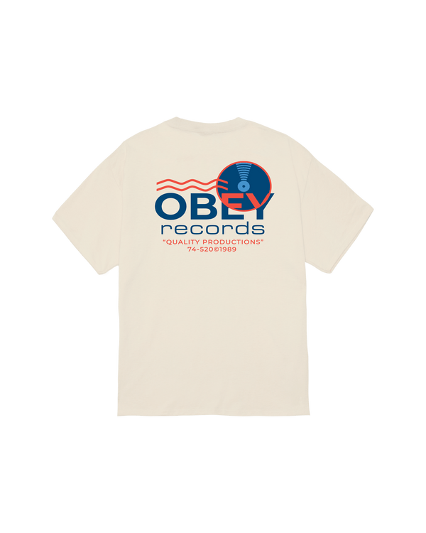 Obey Records Sounds Waves - Cream — t-shirt