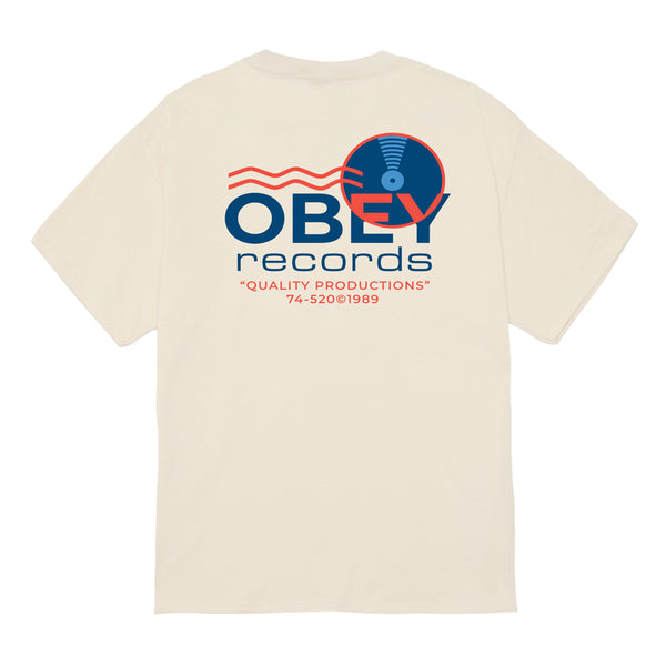 Obey Records Sounds Waves T-Shirt - Cream - Streetart.fr